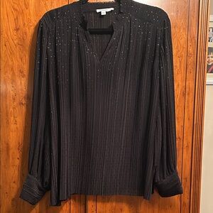 Chico's Black Pinstripe Blouse